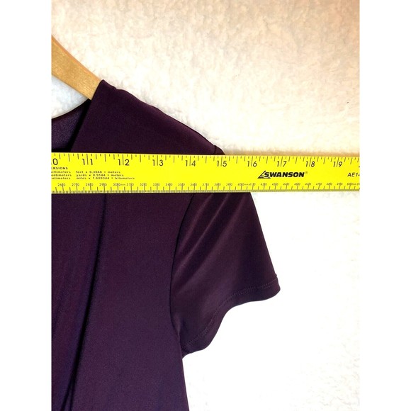 R&M Richards Dress Womens Sz 10 Midi Formal Dark Purple‎  Rhinestone Front - Picture 9 of 11